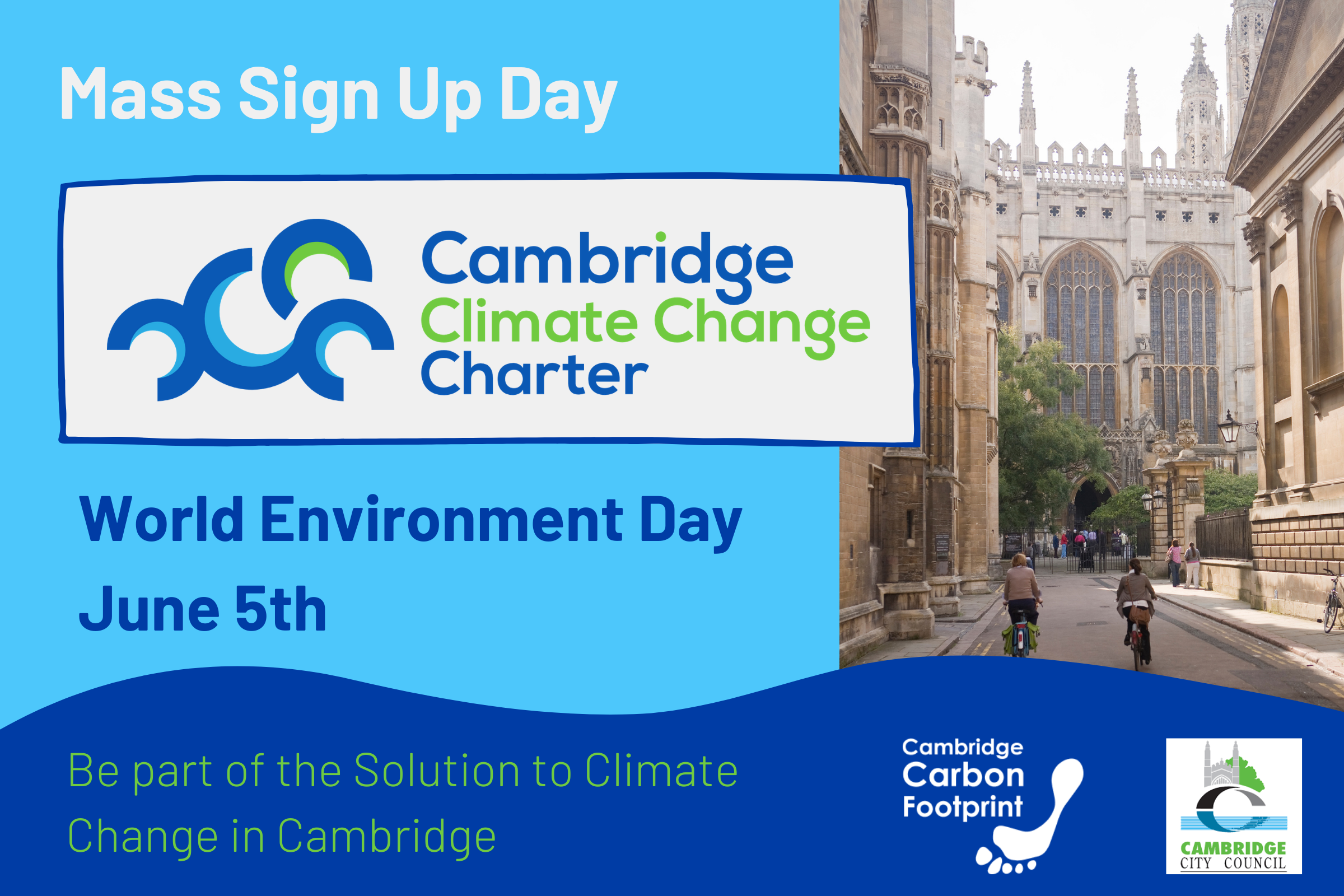 Cambridge Climate Change Charter Mass Sign Up Day